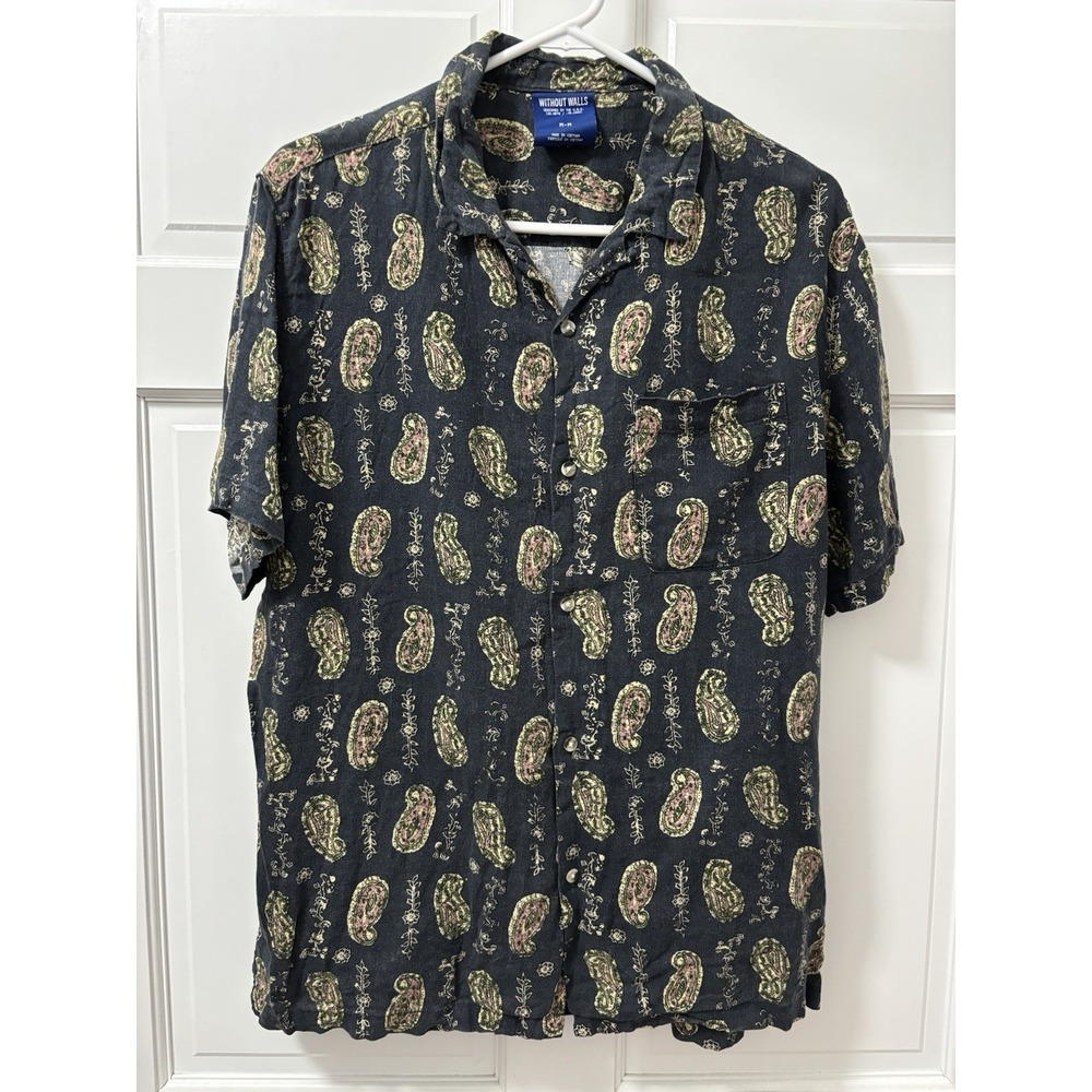 MEN'S WITHOUT WALLS Paisley Short Sleeve Button-Down Shirt, sz M